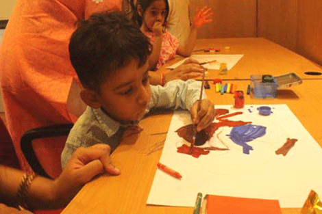 Expressions India: Center for Child Development and Adolescent Wellbeing, Moolchand Medcity, New Delhi celebrating: World Austim Awareness Day - Click to Enlarge