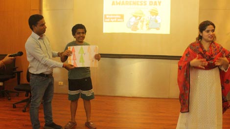 Expressions India: Center for Child Development and Adolescent Wellbeing, Moolchand Medcity, New Delhi celebrating: World Austim Awareness Day - Click to Enlarge