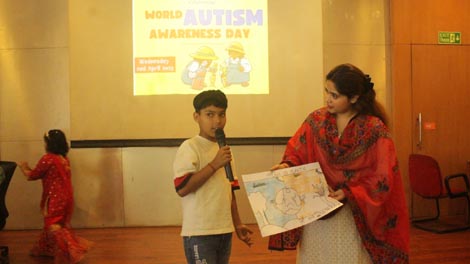Expressions India: Center for Child Development and Adolescent Wellbeing, Moolchand Medcity, New Delhi celebrating: World Austim Awareness Day - Click to Enlarge