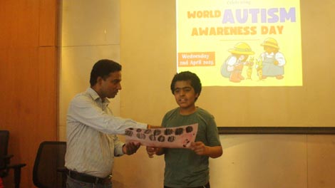 Expressions India: Center for Child Development and Adolescent Wellbeing, Moolchand Medcity, New Delhi celebrating: World Austim Awareness Day - Click to Enlarge