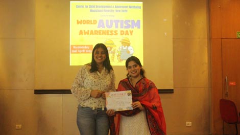 Expressions India: Center for Child Development and Adolescent Wellbeing, Moolchand Medcity, New Delhi celebrating: World Austim Awareness Day - Click to Enlarge