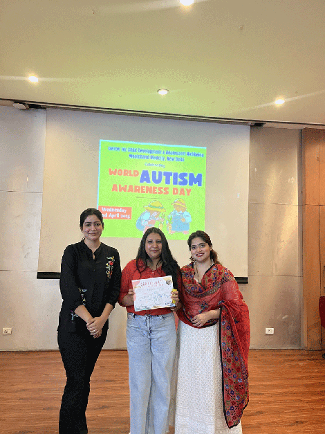 Expressions India: Center for Child Development and Adolescent Wellbeing, Moolchand Medcity, New Delhi celebrating: World Austim Awareness Day - Click to Enlarge