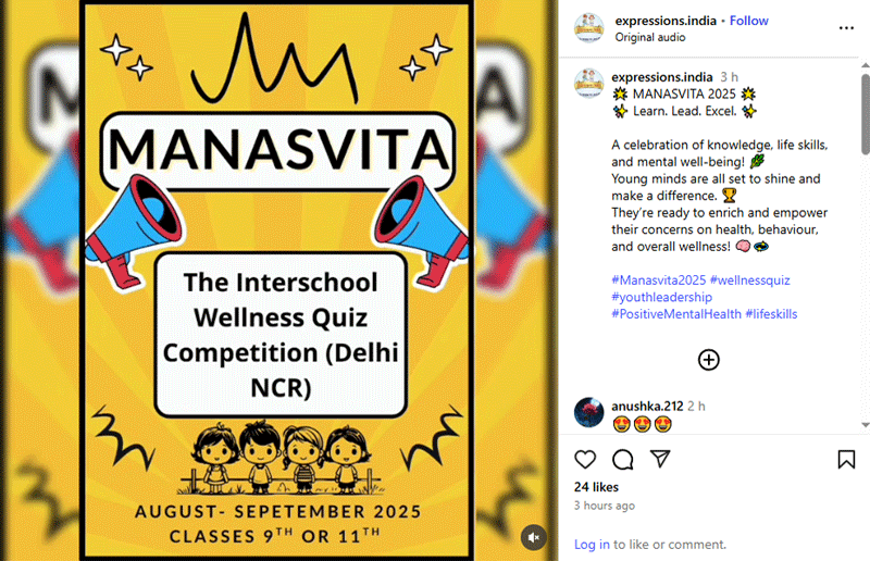 Expressions India: MANASVITA 2025: A celebration of knowledge, life skills, and mental well-being! - August - September 2025 - Cick to Enlarge